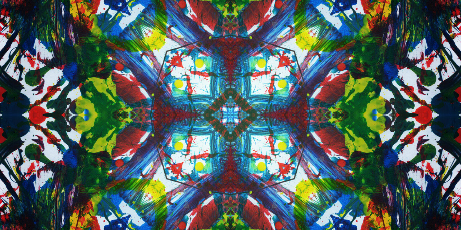 photograph of the pattern of color and light made inside a kalidescope
